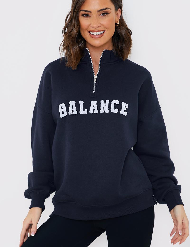 Balance' Borg Embroidered Sweater