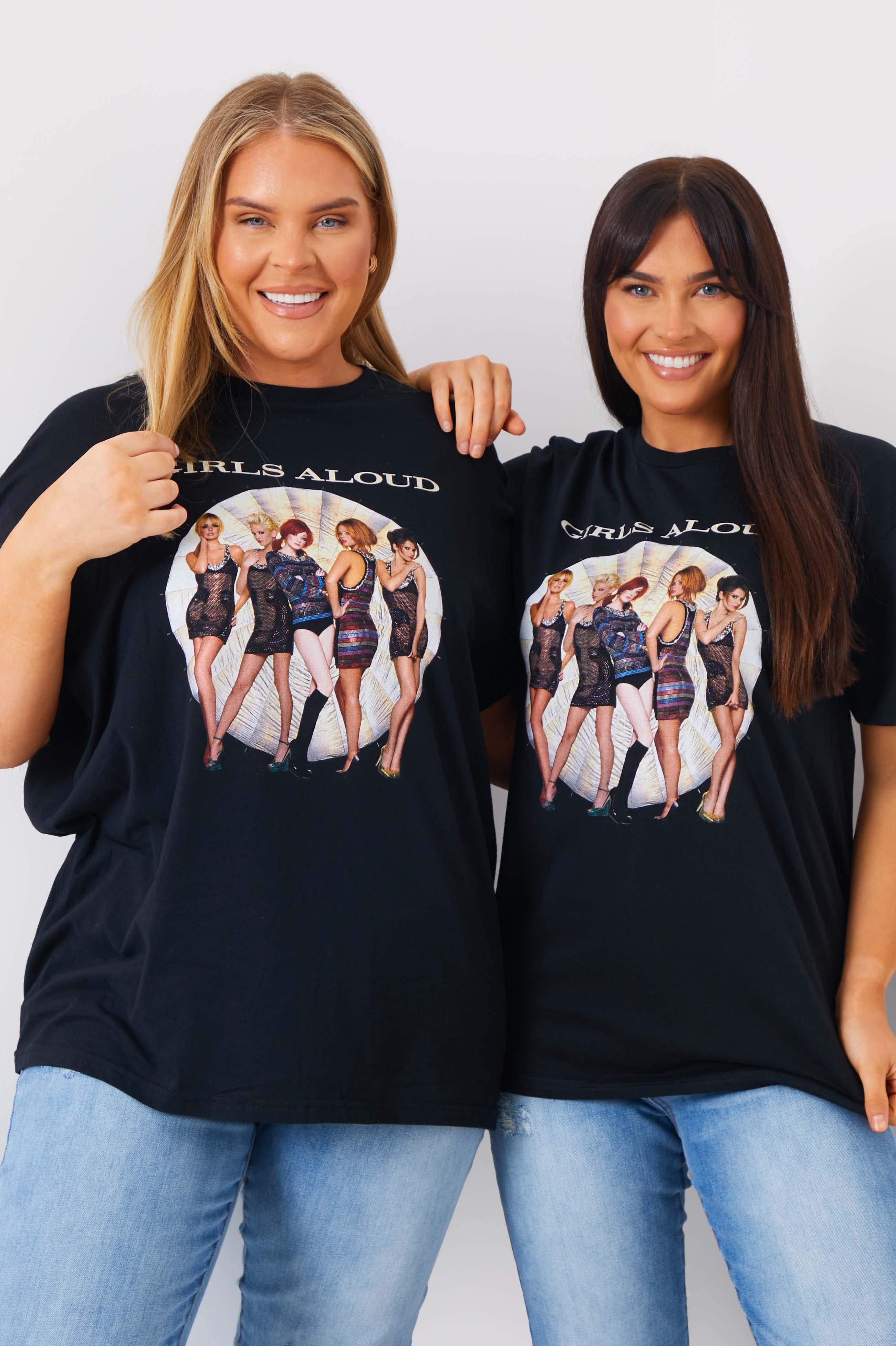 Girls Aloud Gold Slogan T-Shirt