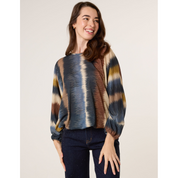 Printed Round Neck Long Sleeve Top