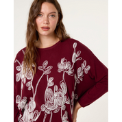 Embroidered Round Neck Jumper