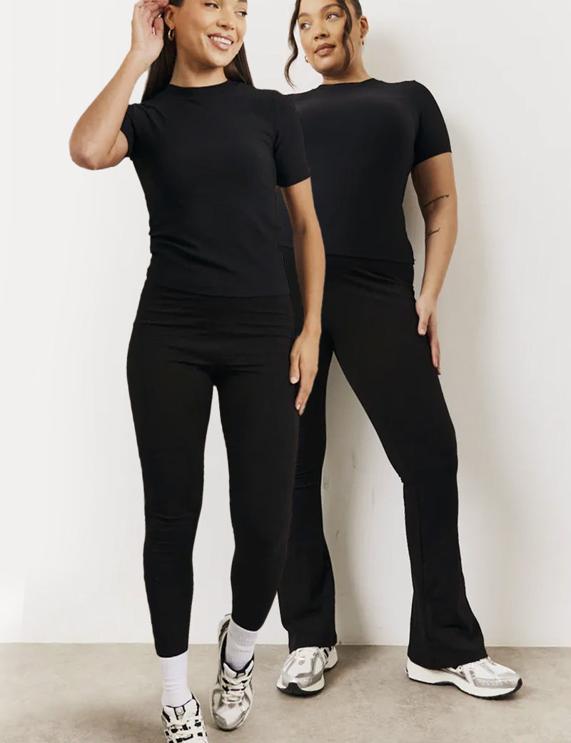 Black 2 Pack Jersey Kickflare and Legging