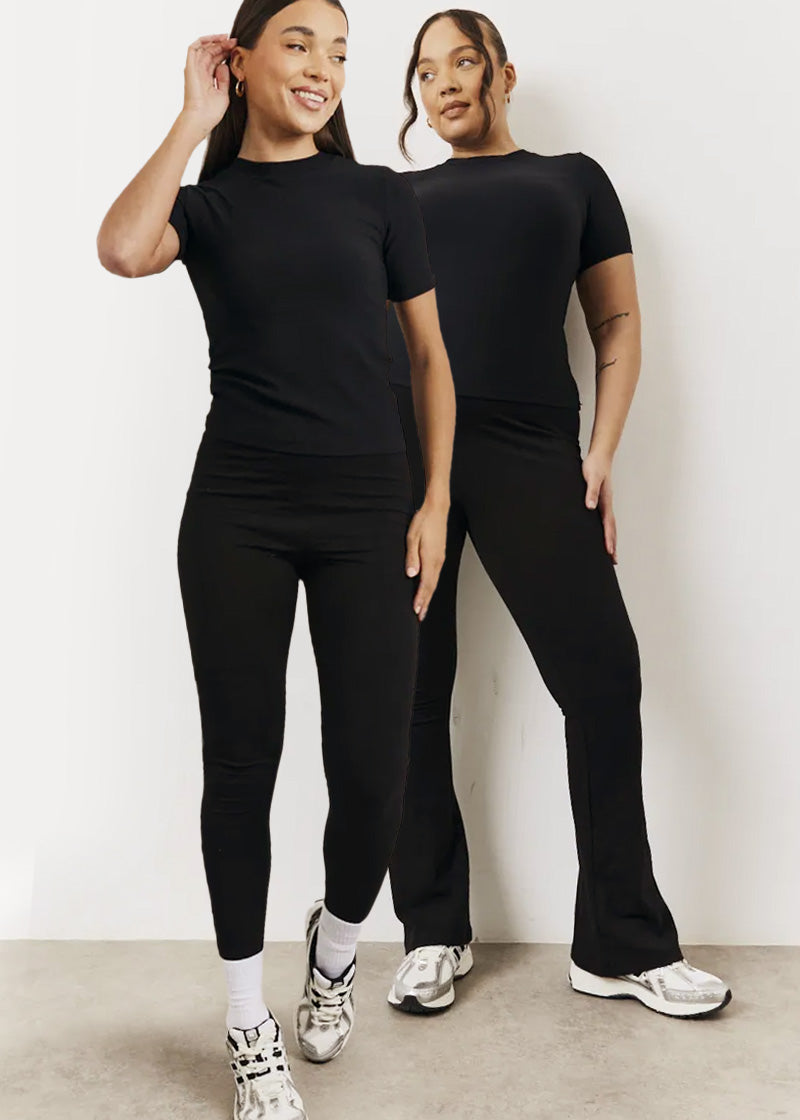 Black 2 Pack Jersey Kickflare and Legging