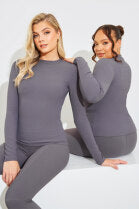 Crew Neck Long Sleeve Rib Top