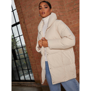 Chi Chi London Padded Puffer Coat in Cream