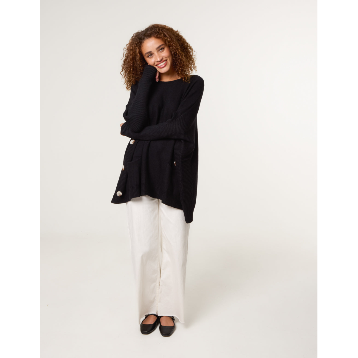 Boxy Jumper With Buttons