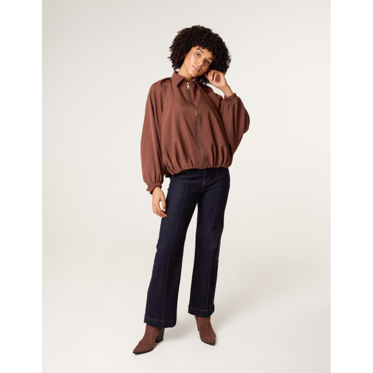 Drape Puffball Zipper Jacket