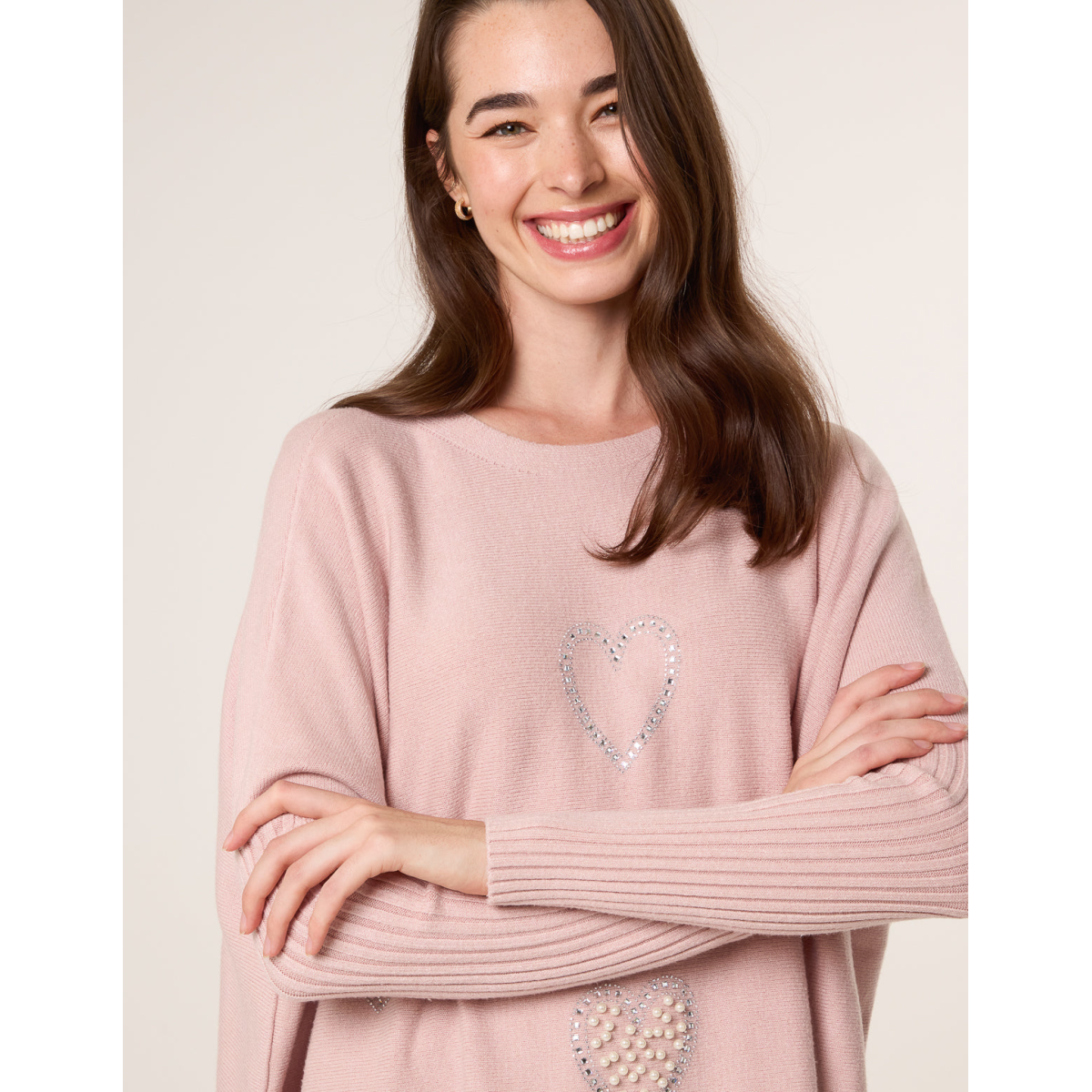 Embellished Oversized Heart Jumper