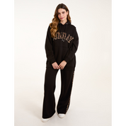 Sunday Leopard Print Slogan Hoodie