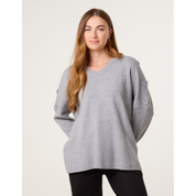 V Neck Button Jumper