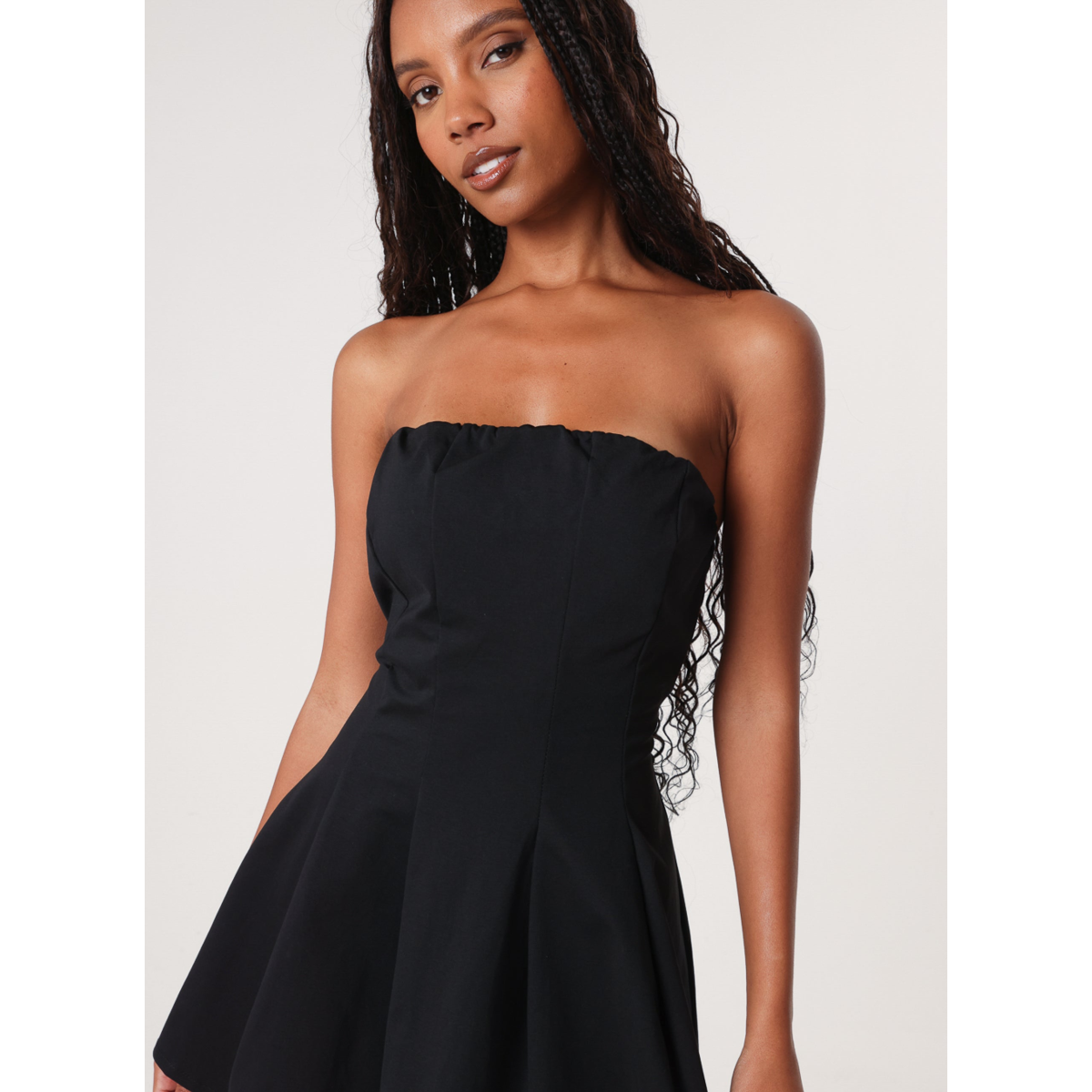 Bandeau Seam Detailed Mini Dress