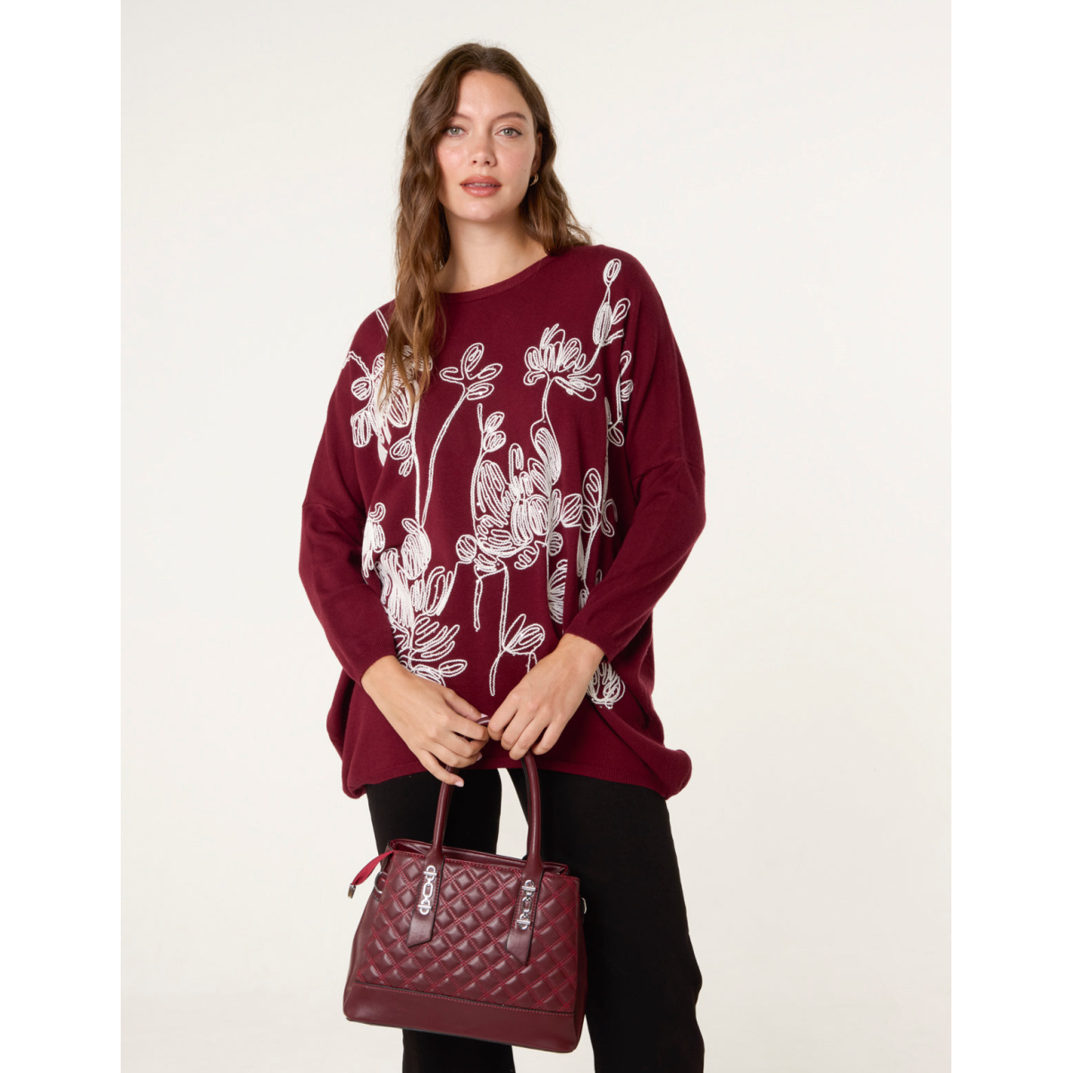 Embroidered Round Neck Jumper