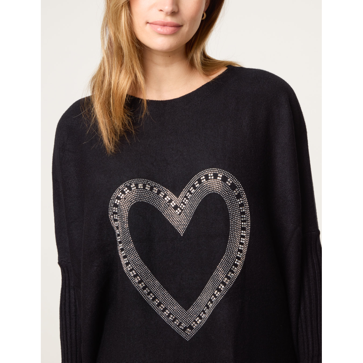Heart Diamante Oversized Jumper