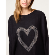 Heart Diamante Oversized Jumper