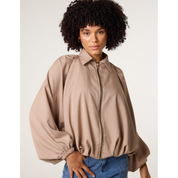 Drape Puffball Zipper Jacket