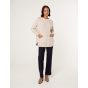 Pocket Slash Scoop Neck Jumper