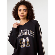 Metallic Leopard Long Sleeve Sports Jersey