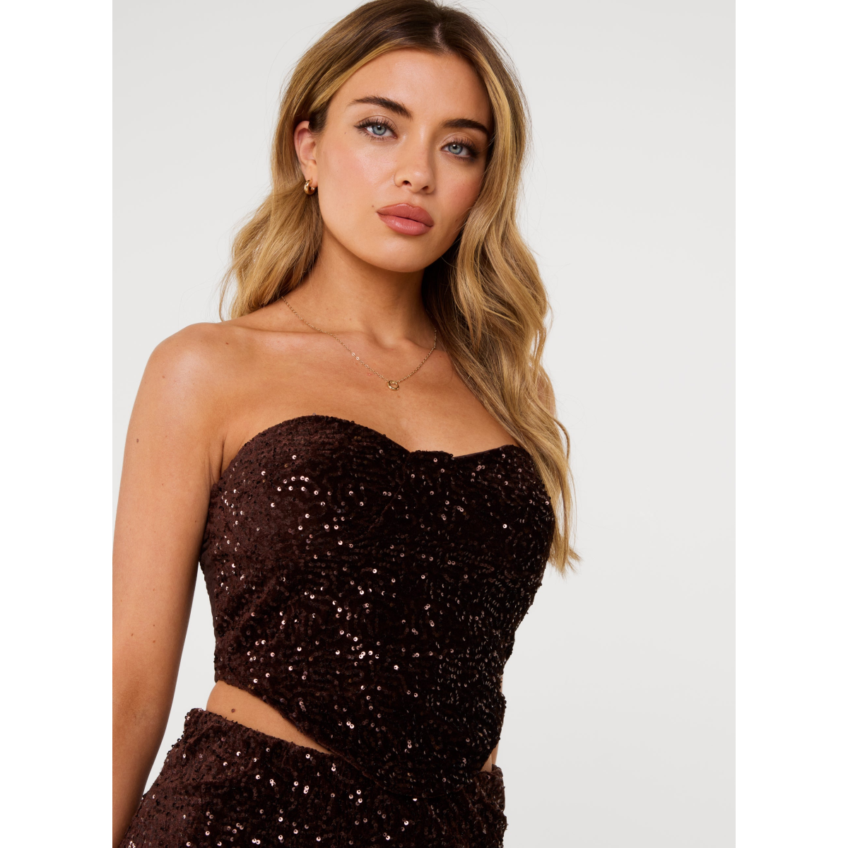 Velvet Sequin Bra Cup Bustier