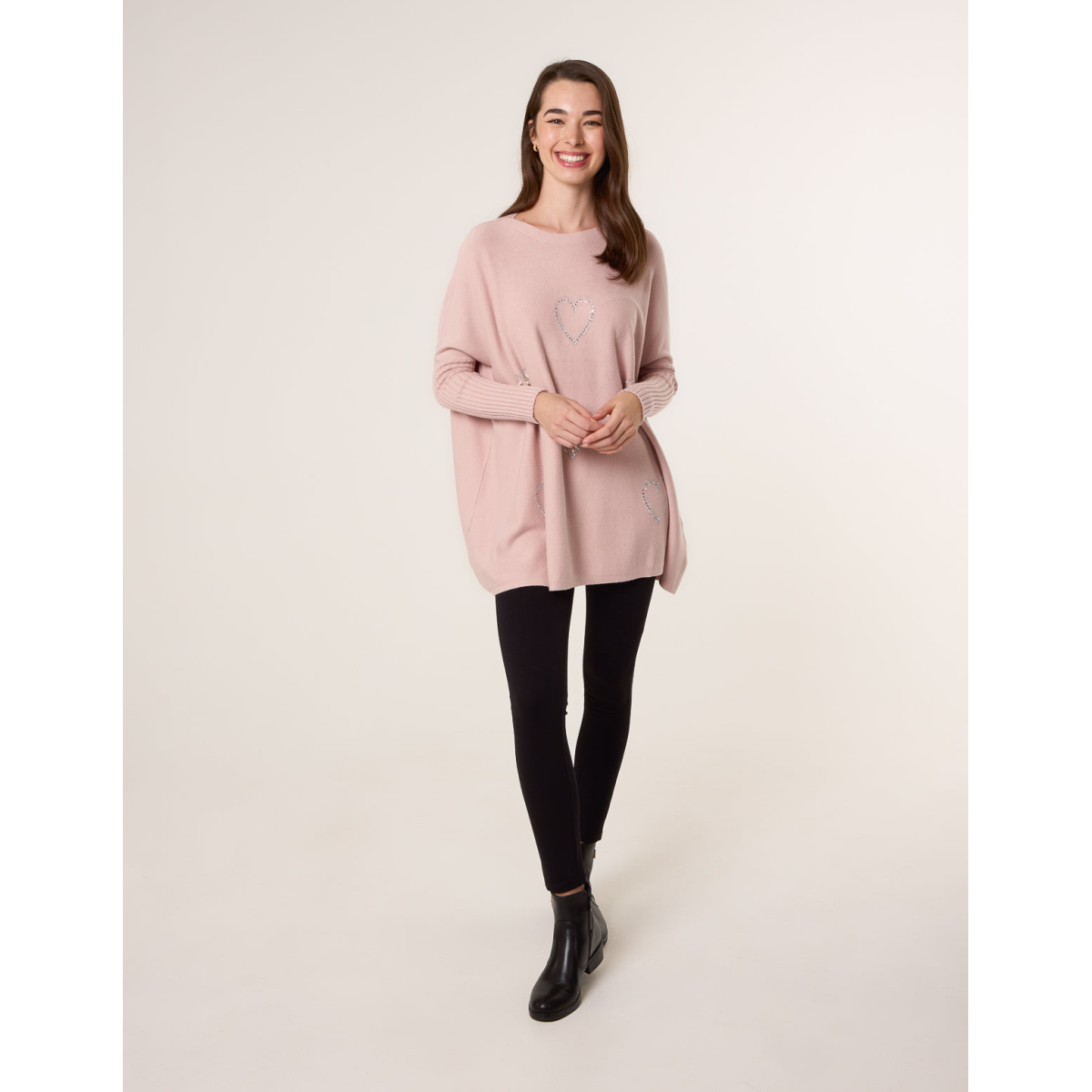 Embellished Oversized Heart Jumper