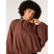 Drape Puffball Zipper Jacket