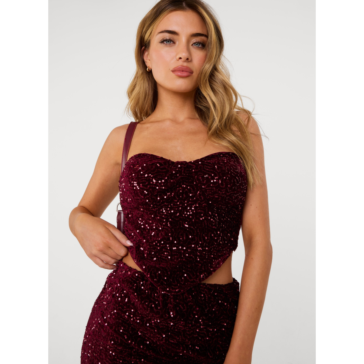 Velvet Sequin Bra Cup Bustier