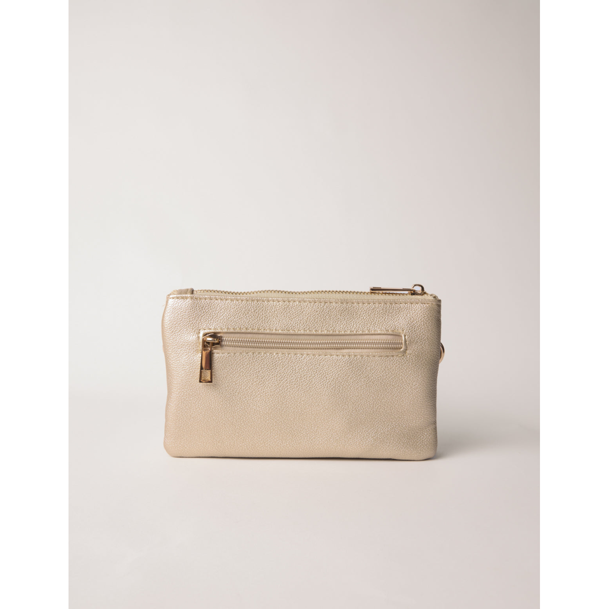 Detailed Zip Up Purse With Detachable Strap