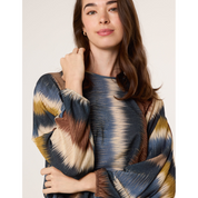Printed Round Neck Long Sleeve Top