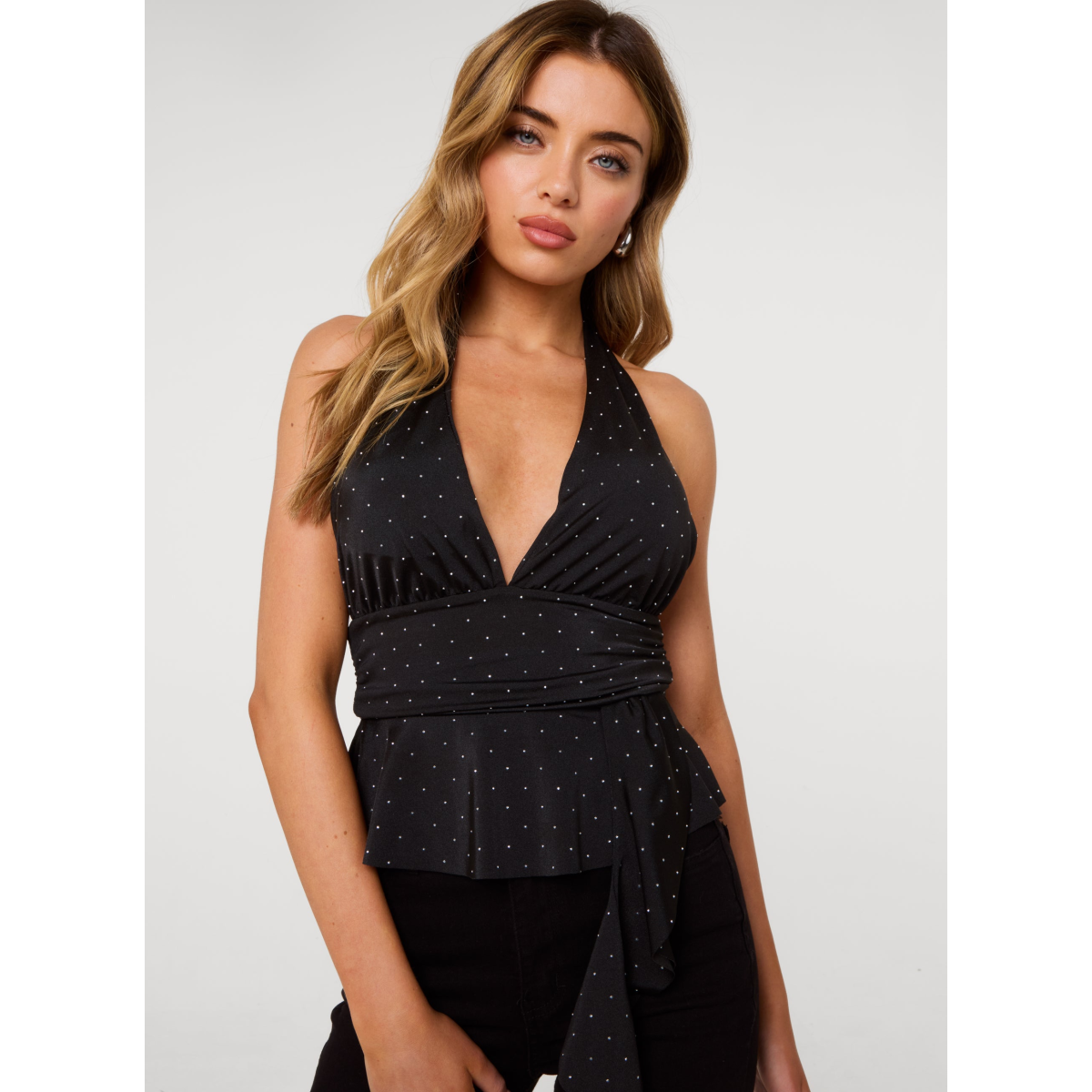 Diamante Halter Neck Top