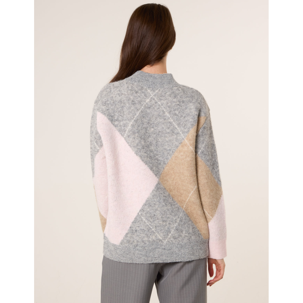 Argyle Knitted Crew Neck Jumper