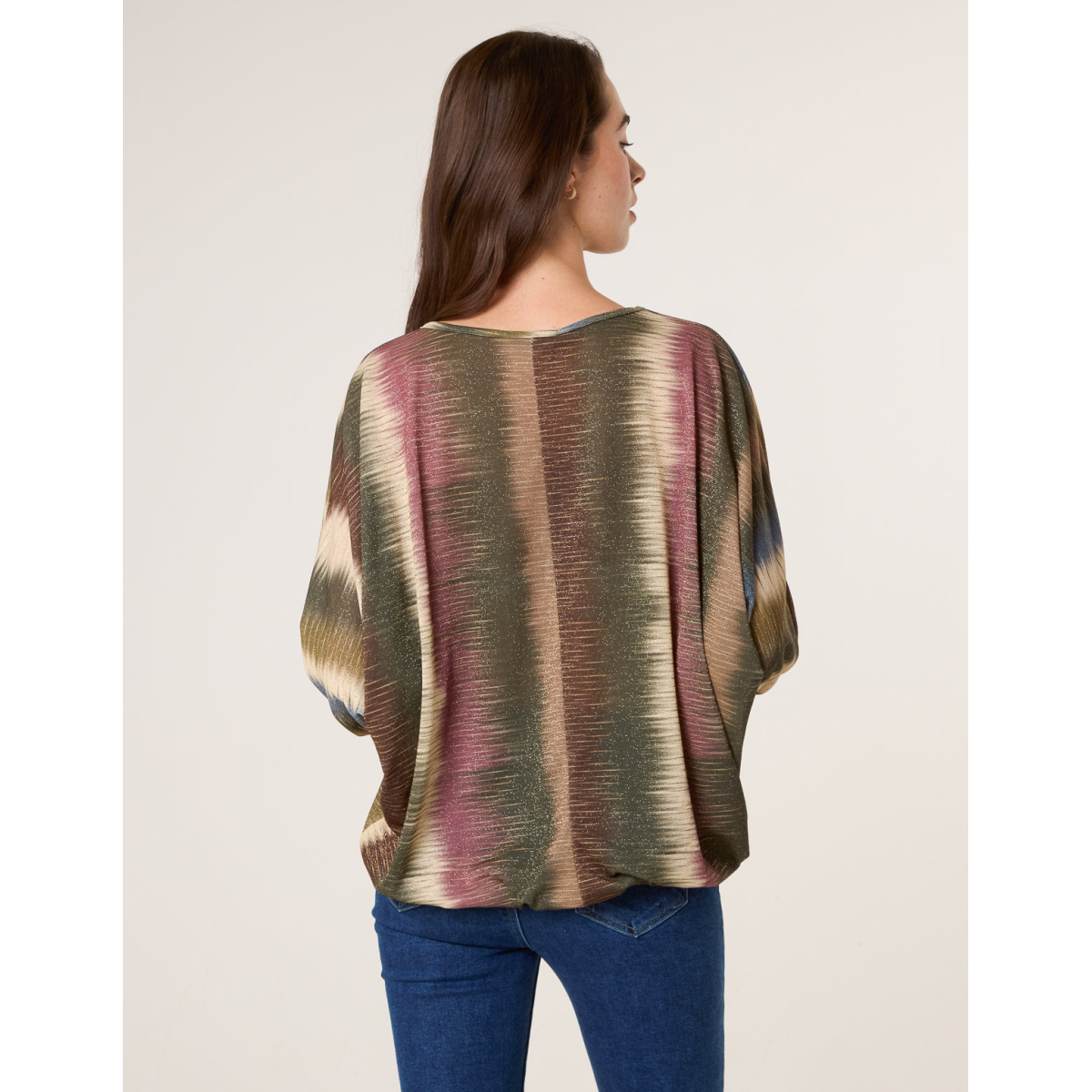 Printed Round Neck Long Sleeve Top