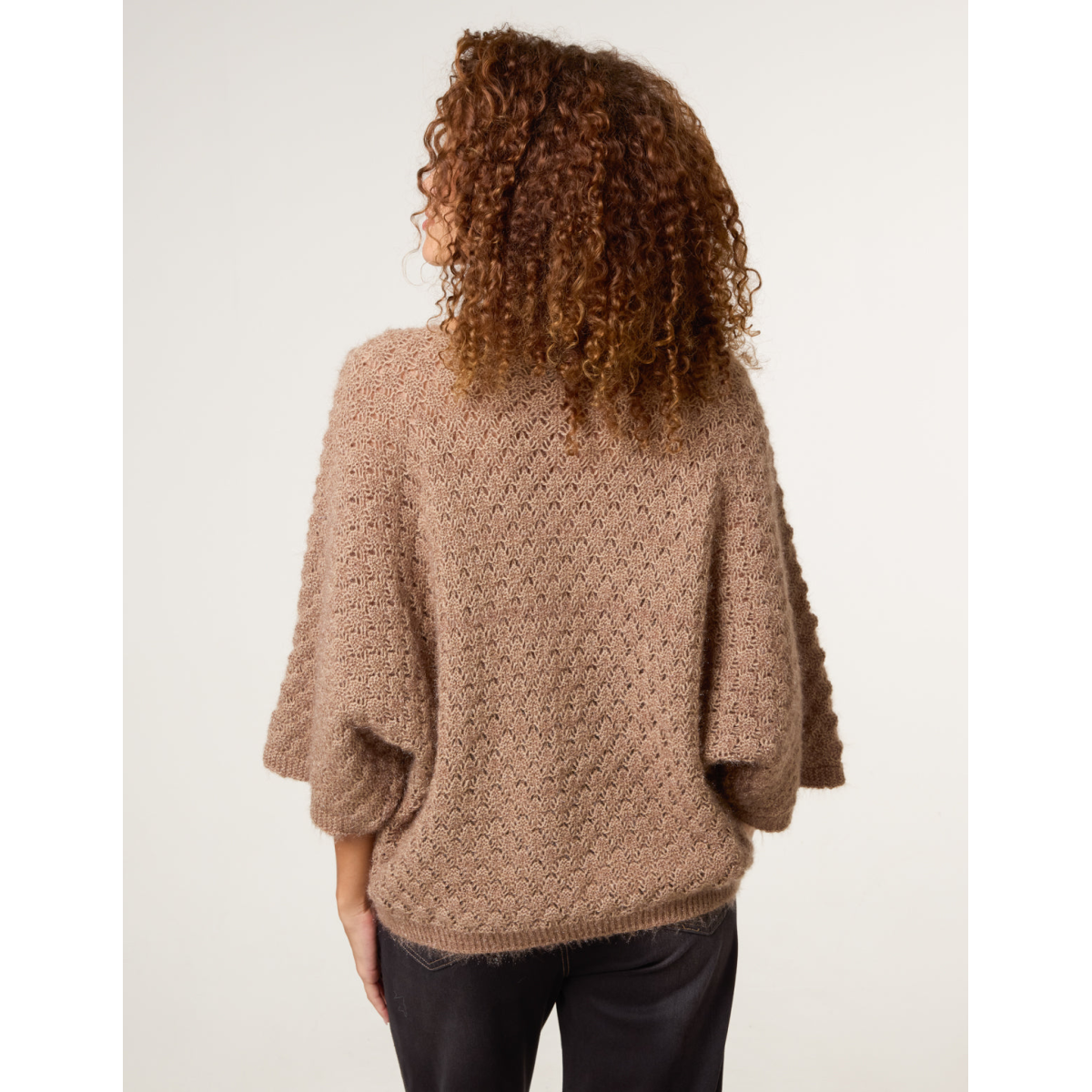 Pointelle Knit Batwing Jumper