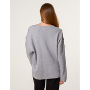 V Neck Button Jumper