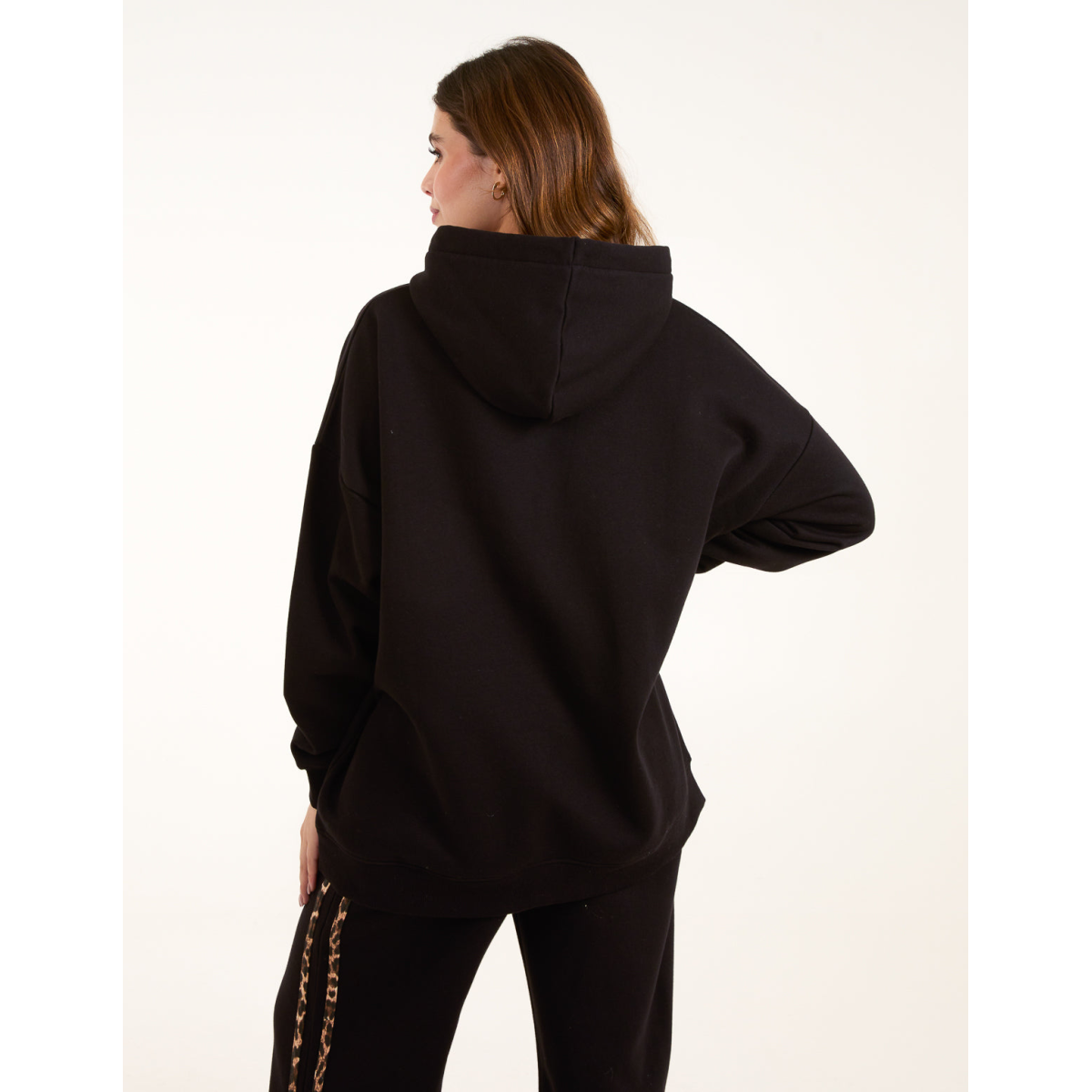 Sunday Leopard Print Slogan Hoodie