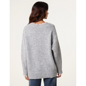 Lace Trim V Neck Jumper