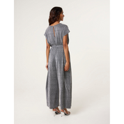 Metallic V Neck Jumpsuit