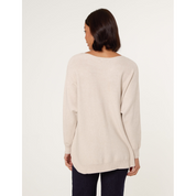 Pocket Slash Scoop Neck Jumper