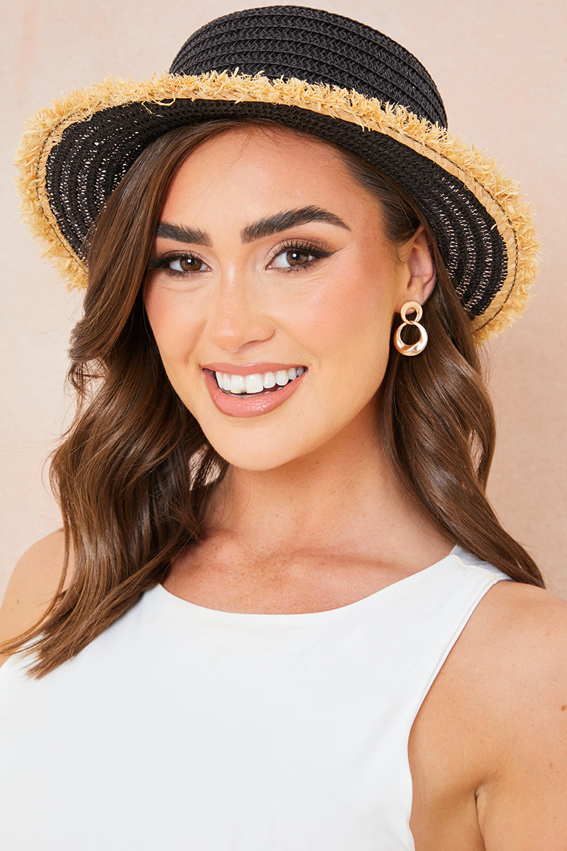 Contrast Trim Summer Hat