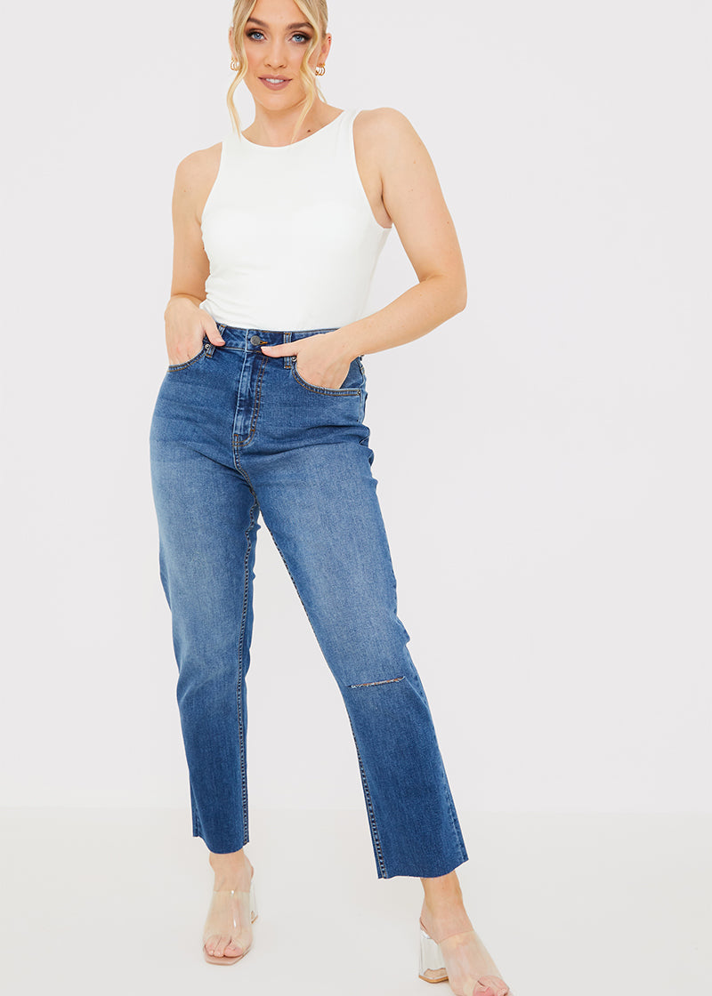 WASH STRETCH STRAIGHT JEANS
