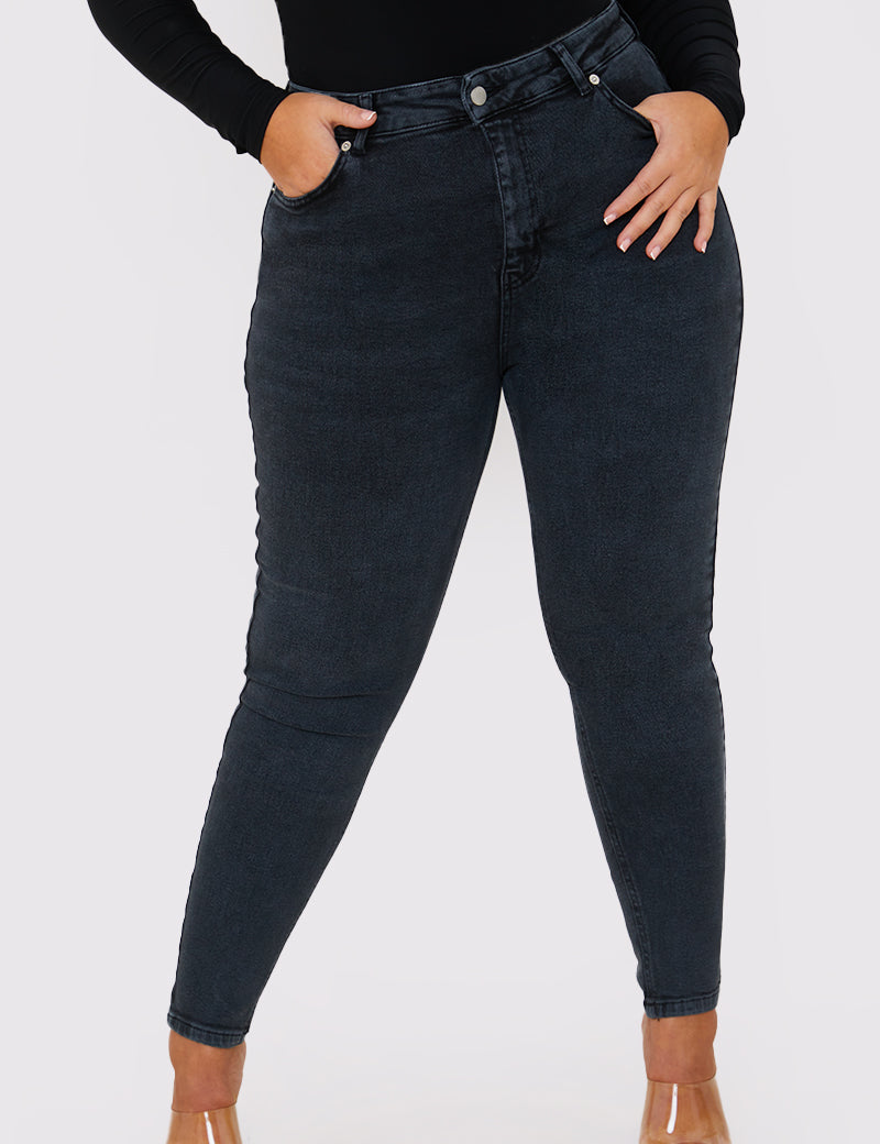 Washed High Waisted Skinny Jeans