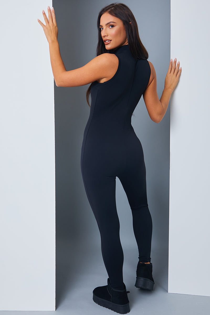 High Neck Sleeveless Unitard