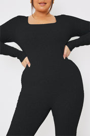 Long Sleeve Embroidered Scoop Neck Unitard
