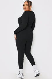 Long Sleeve Embroidered Scoop Neck Unitard