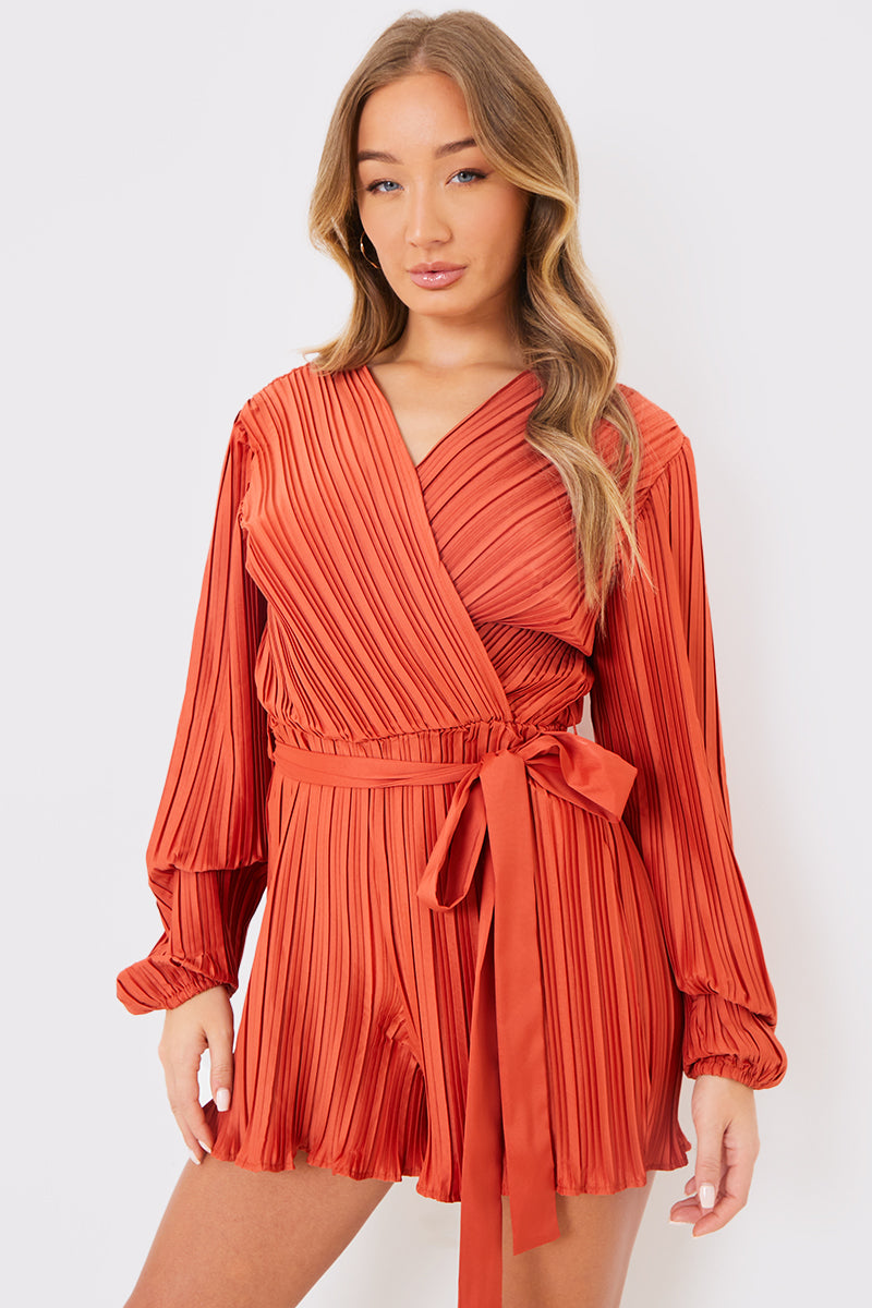 Plisse Wrap Playsuit
