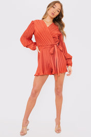 Plisse Wrap Playsuit