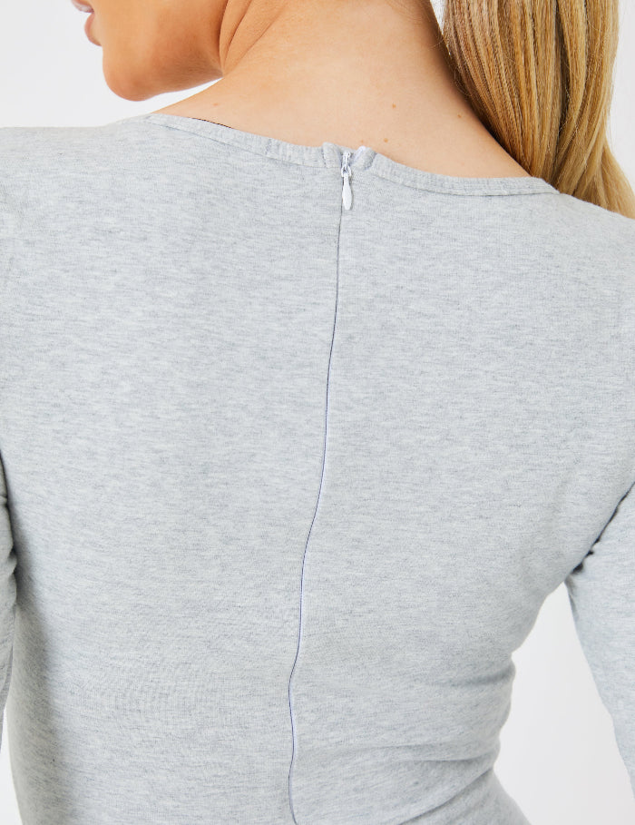 Long Sleeve Embroidered Scoop Neck Unitard