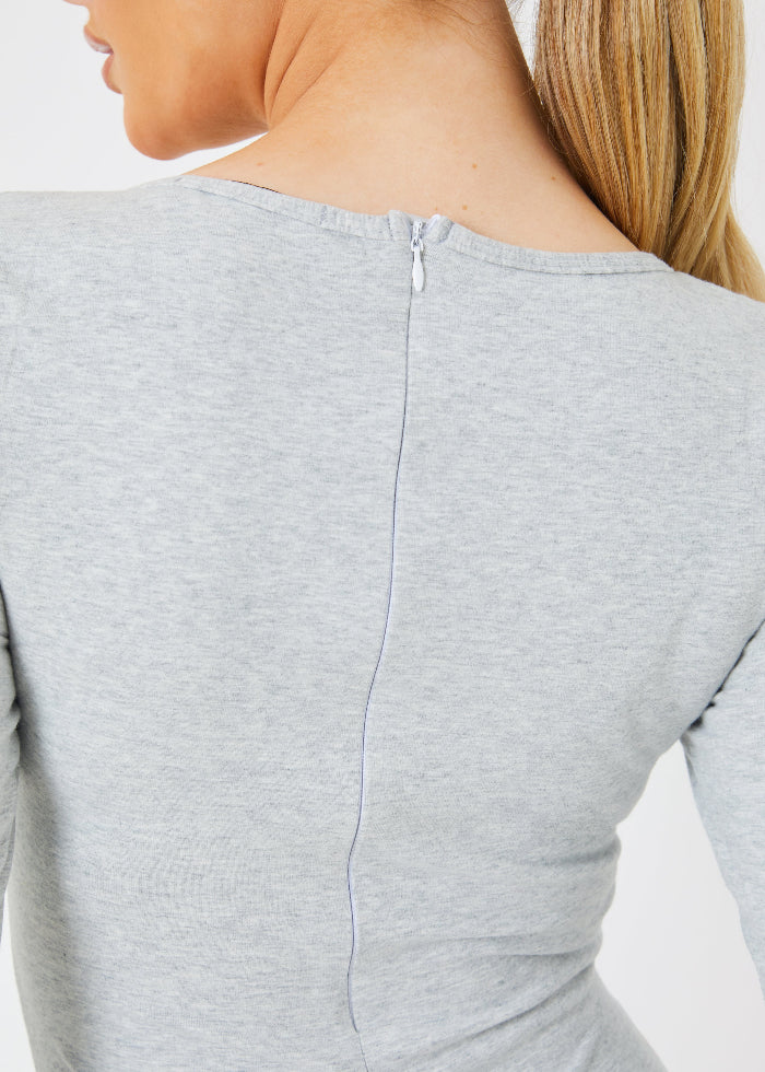 Long Sleeve Embroidered Scoop Neck Unitard