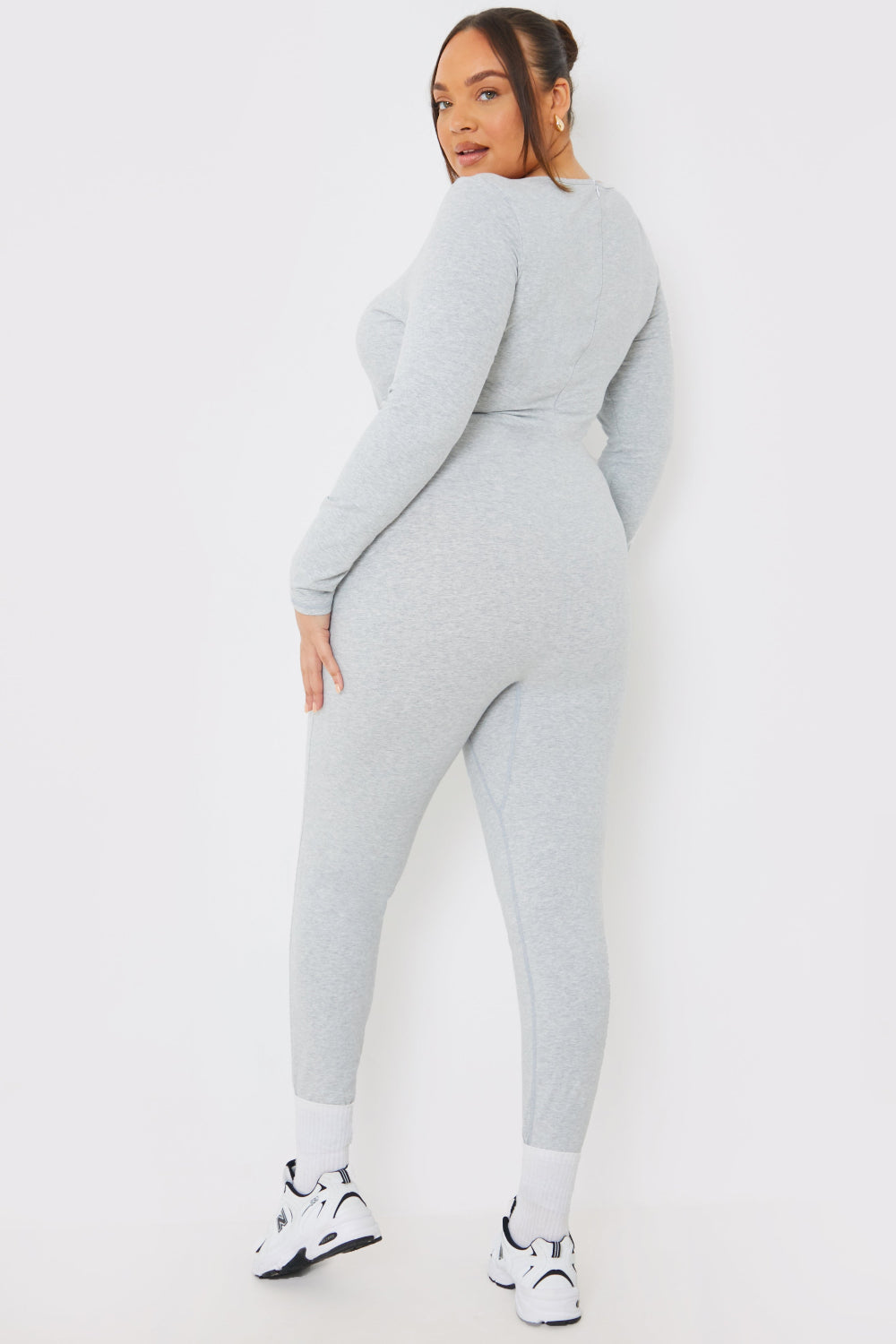 Long Sleeve Embroidered Scoop Neck Unitard