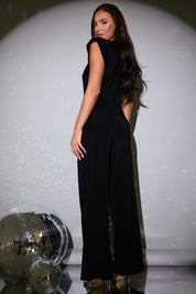 Cowl Neck Double Slinky Jumpsuit