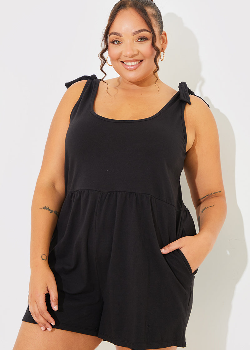 Tie Shoulder Fuller Short Playsuit