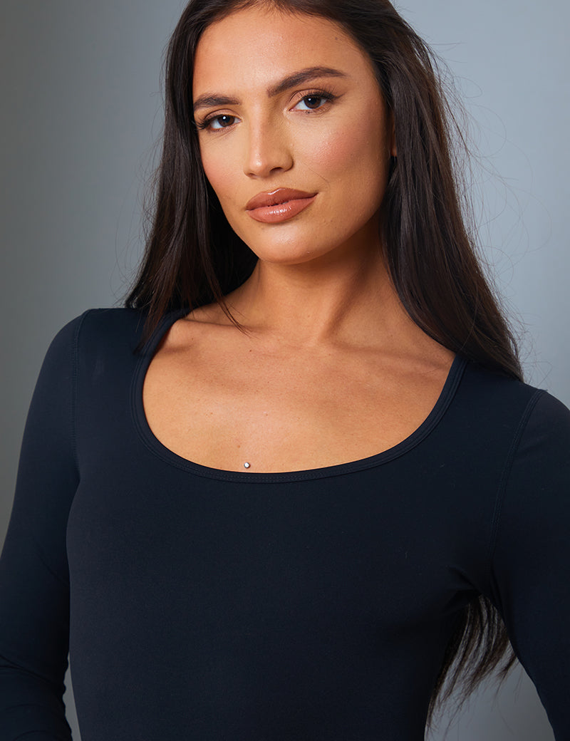 Scoop Neck Long Sleeve Unitard