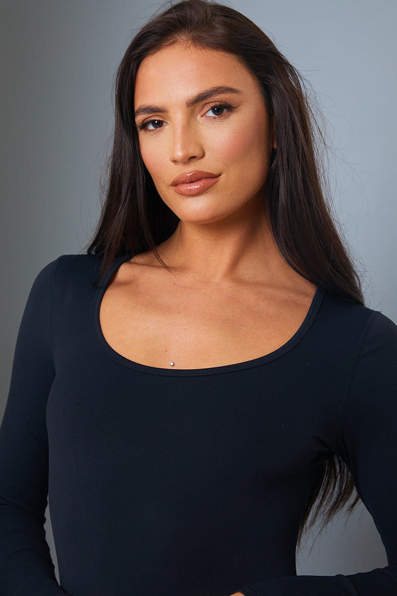 Scoop Neck Long Sleeve Unitard